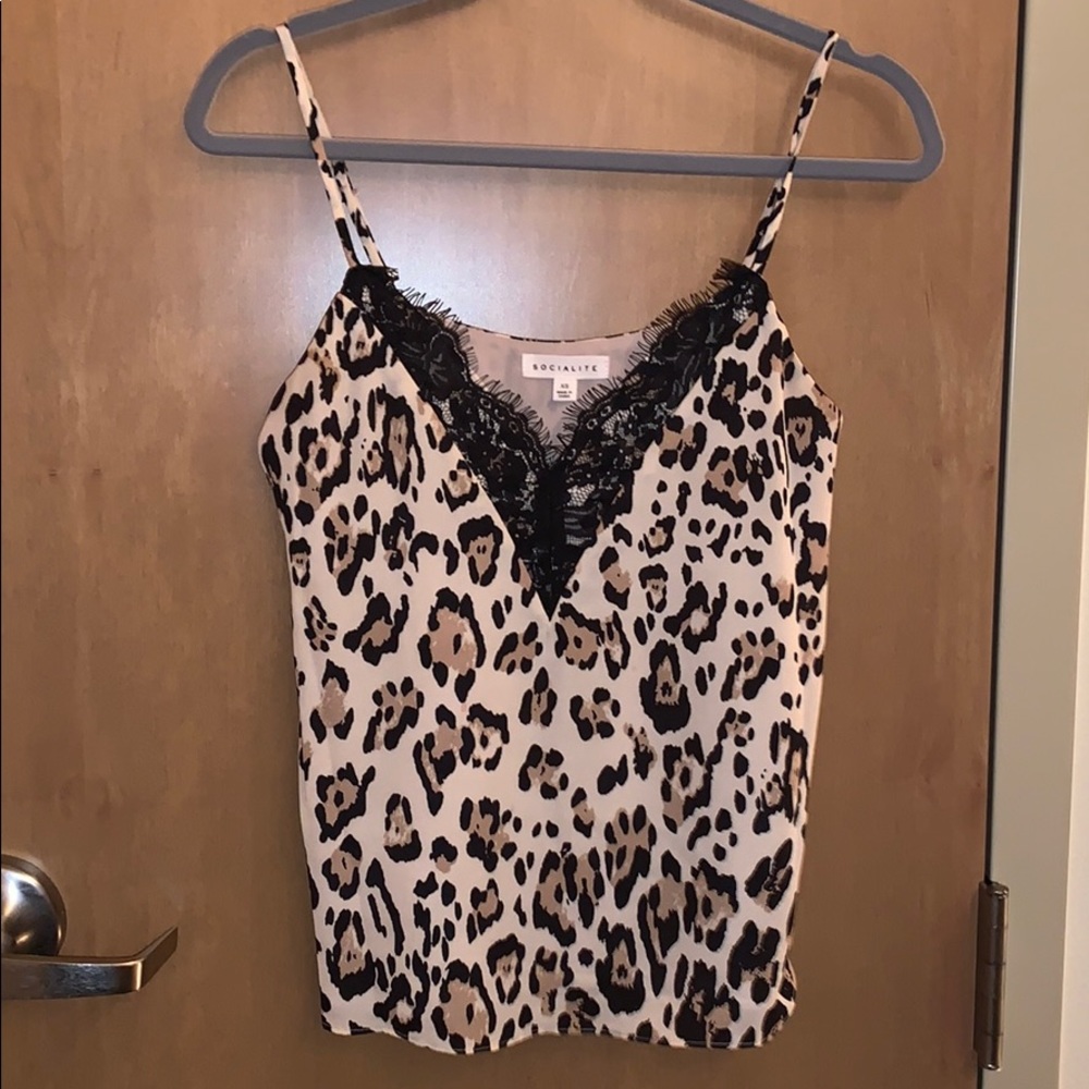 Cheetah silk tank
